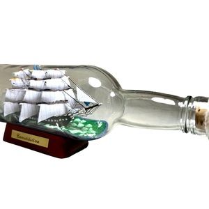 nautical decoration, the USS constitution ship in a bottle built by Capn Steve